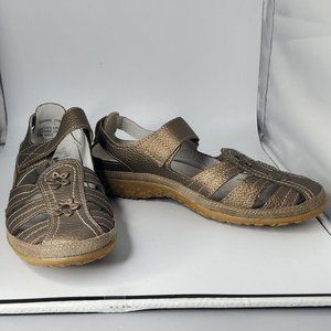 Spring Step Surpass Gold Leather Mary Jane Flats Sandals Womens EU 37 US 6.5WW